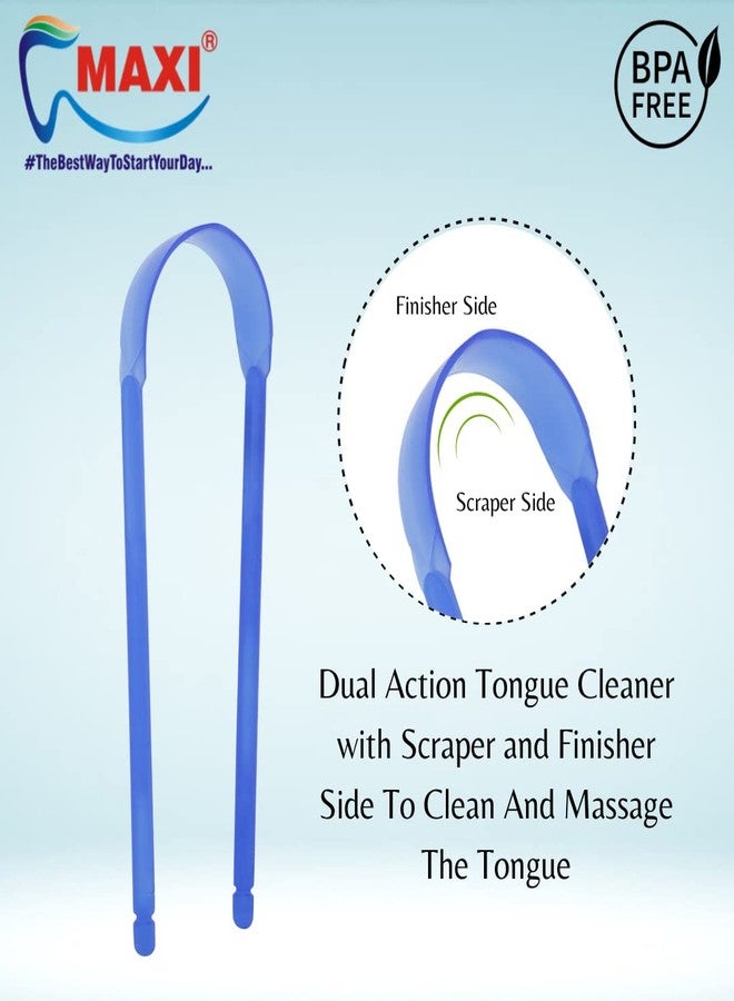MAXI Expert Soft Bristles Toothbrush with Dual action Tongue Cleaner - Oral Hygiene Kit, Perfect combo for Family, Multicolor (Pack of 6) - Image 3